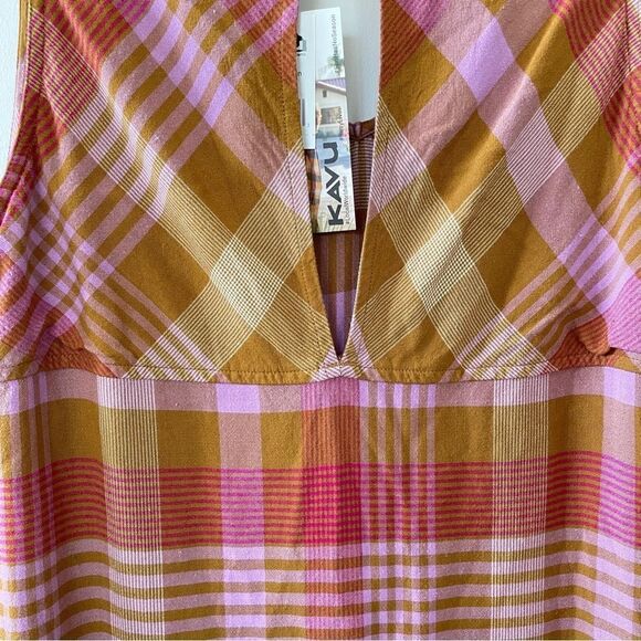 Kavu Spring Plaid Rita Dress Cotton S - Picture 12 of 15